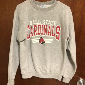 Womens Ball State Cardinals Grey Sweatshirt Small